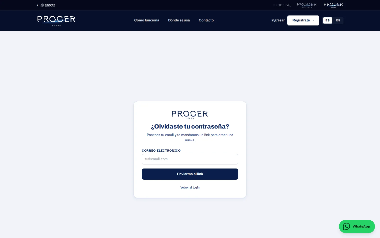 Captura de Learn: Si el email ya existe
