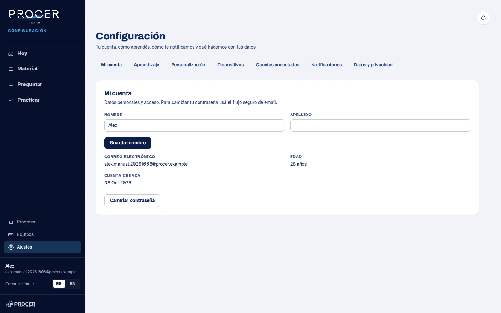 Captura de Learn: También si entrabas con Google