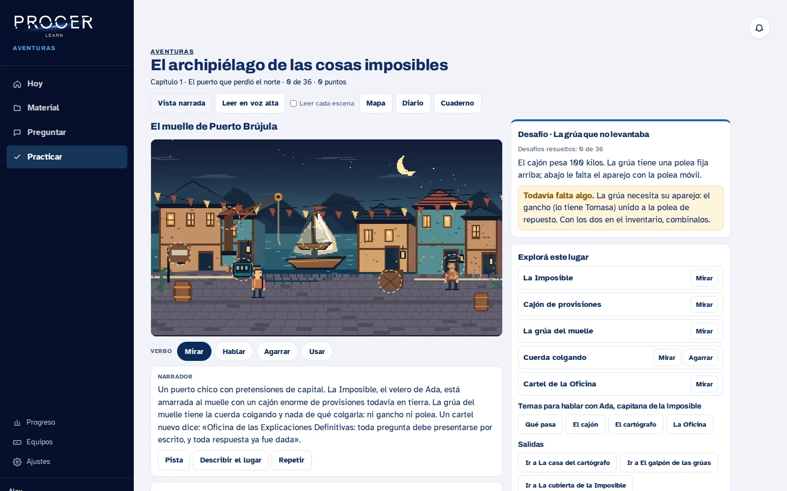 Captura de Learn: Mirá y conversá