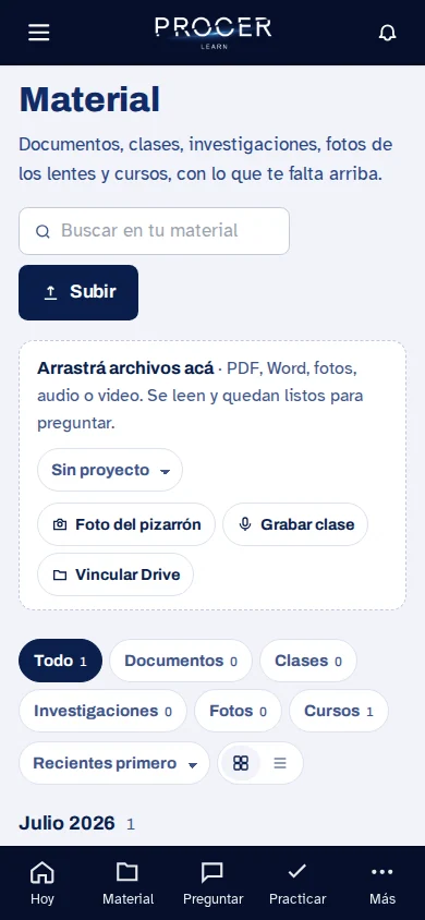 Captura de Learn: En una pantalla chica