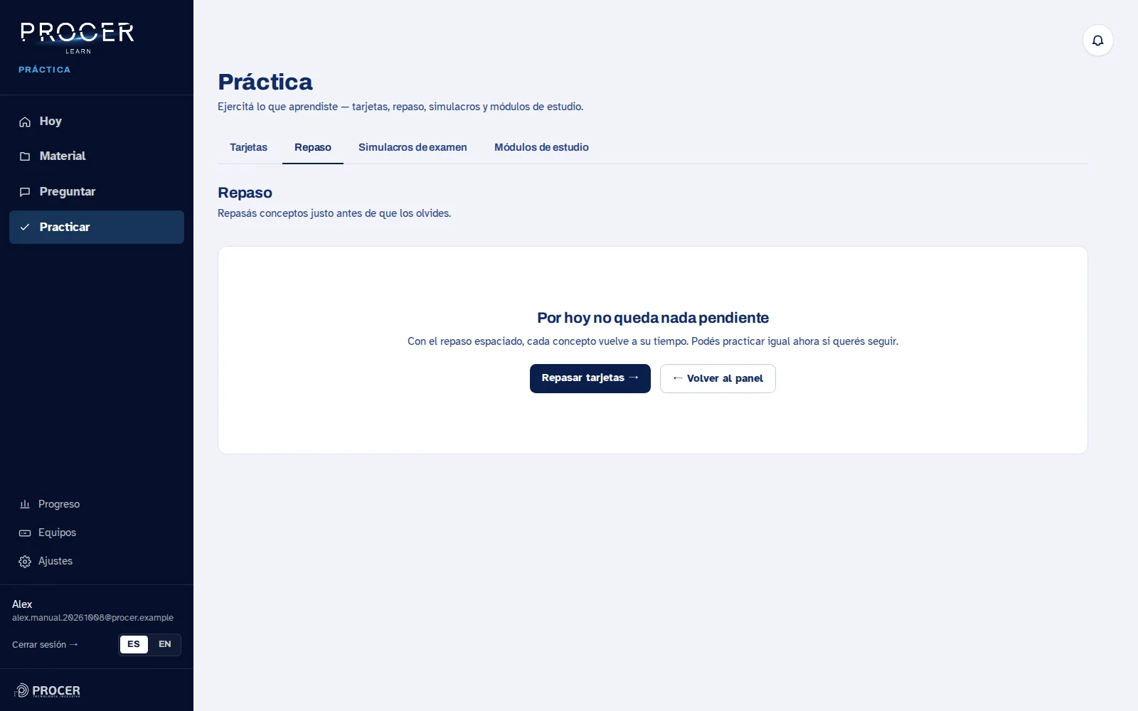 Captura de Learn: Quizzes y módulos con evaluación